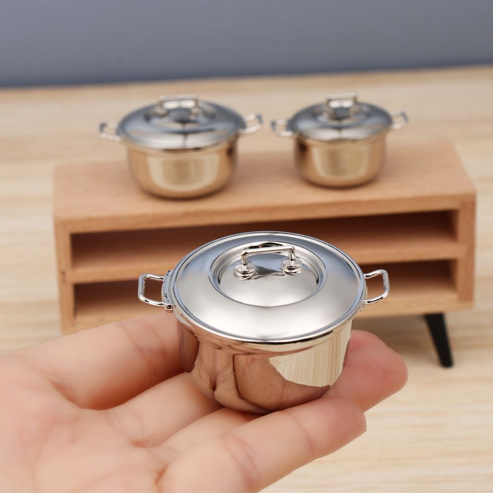 Kitchen Gadgets China - 1/12 Miniature Soup Pot With Cover