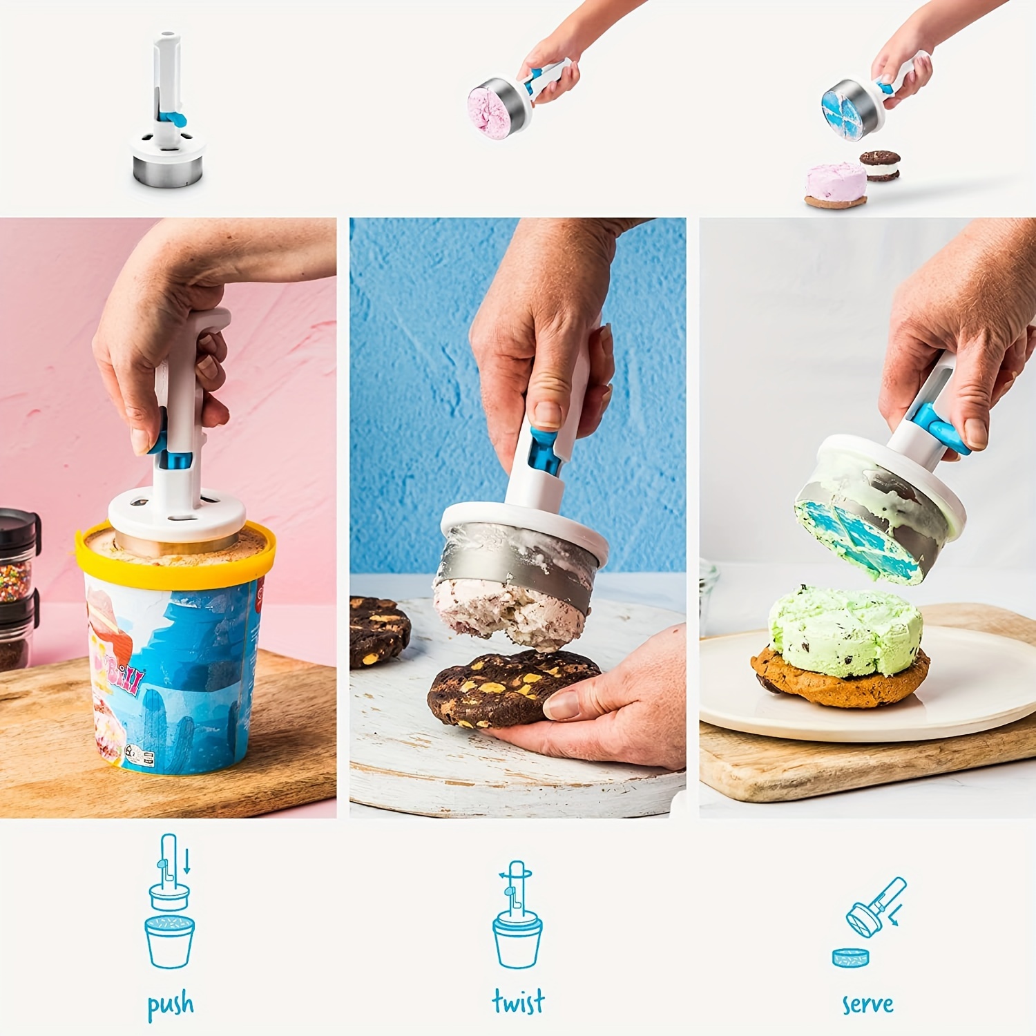 Kitchen Gadgets Essential - Ergonomic Ice Cream Scoop - Easy-Scoop