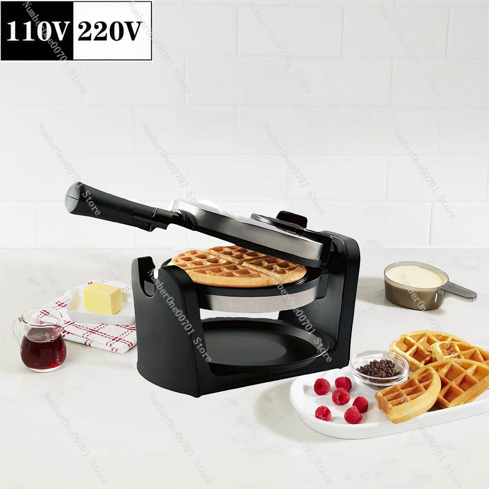 Rotating Dual-Sided Waffle Mak - Breakfast Sandwich Maker 评论和价格