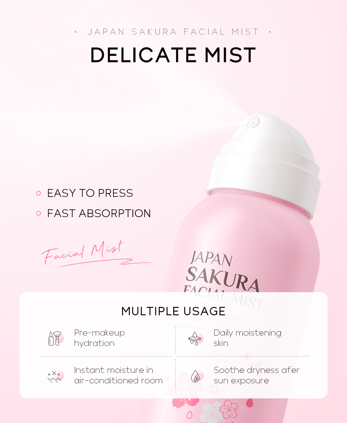 LAIKOU Sakura Facial Mist Brig - Oil Mister Spray Bottle 评论和价格