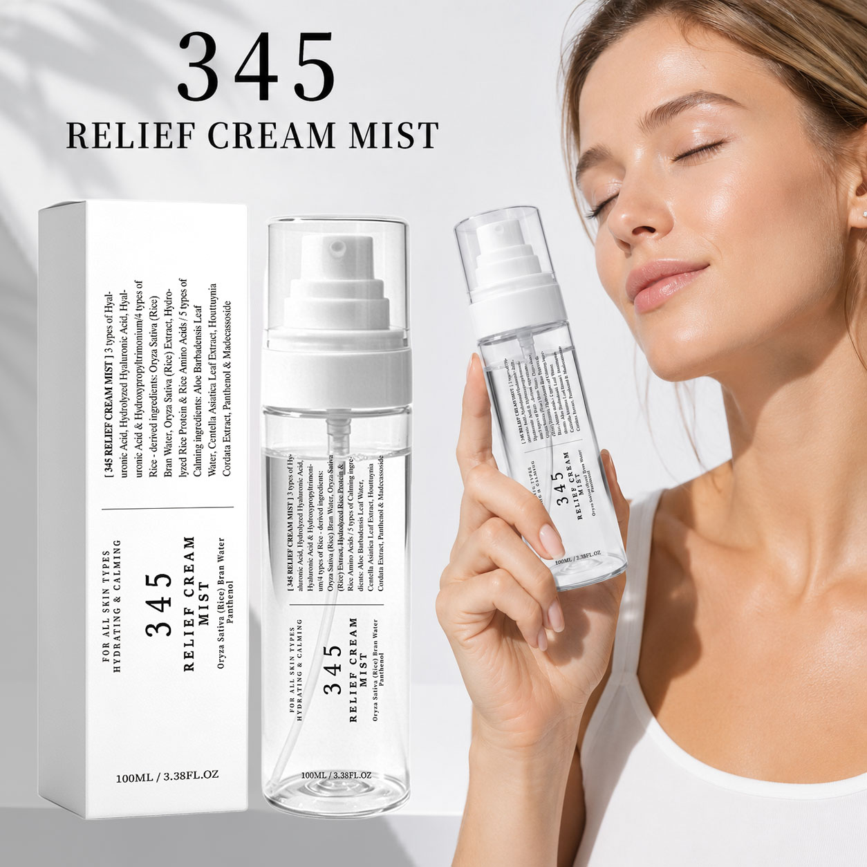 345 Relief Cream Mist Korean S - Oil Mister Spray Bottle 评论和价格