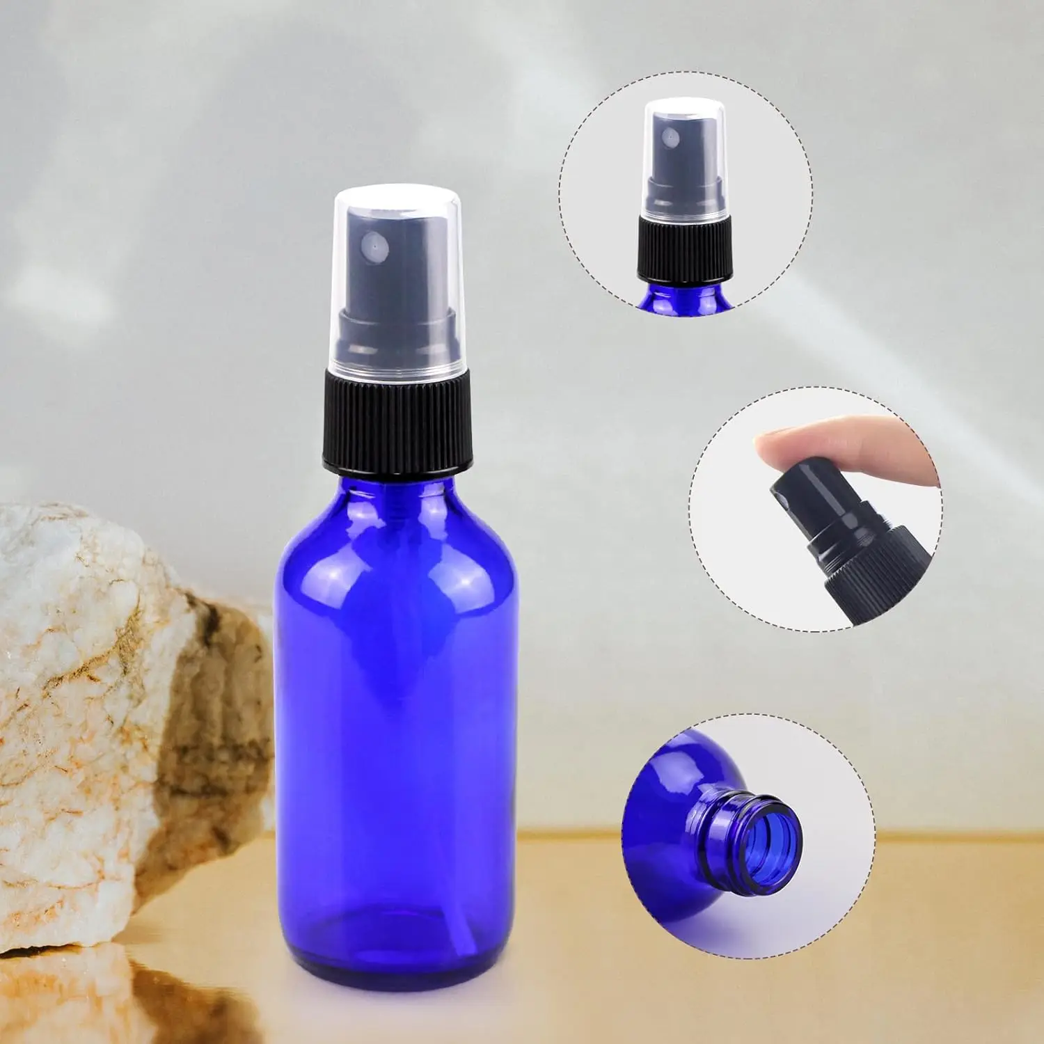 1 Piece 5ml /100ml Blue Glass  - Oil Mister Spray Bottle 评论和价格
