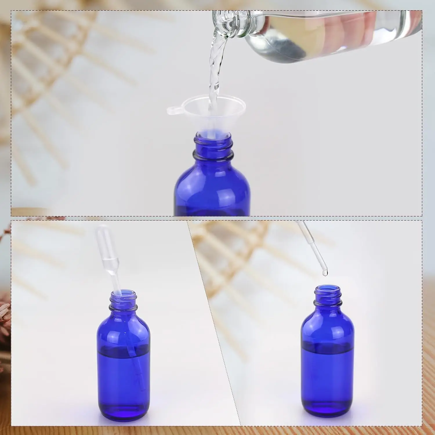 1 Piece 5ml /100ml Blue Glass  - Oil Mister Spray Bottle 评论和价格