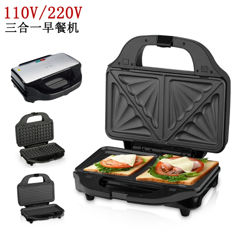 110V Large 3-in-1 Detachable S - Breakfast Sandwich Maker 评论和价格